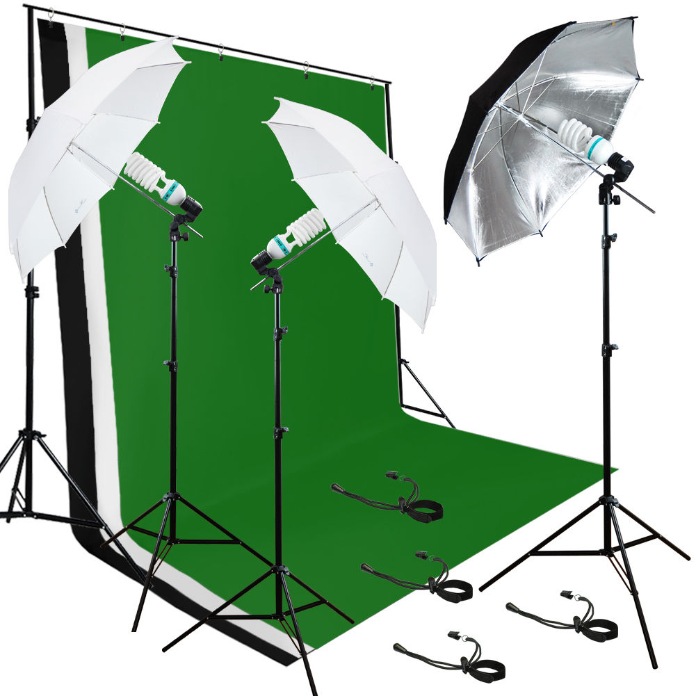 Photo Studio Lighting Photography Studio Backdrop Stand 3 Muslin Light Kit