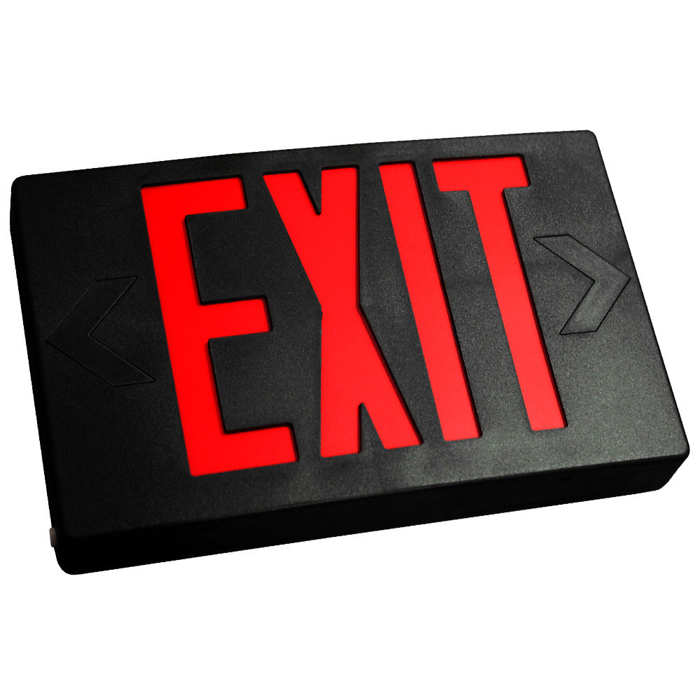 LED Exit Sign Emergency Light Lighting Battery Backup Black UL924 Red Letter eBay