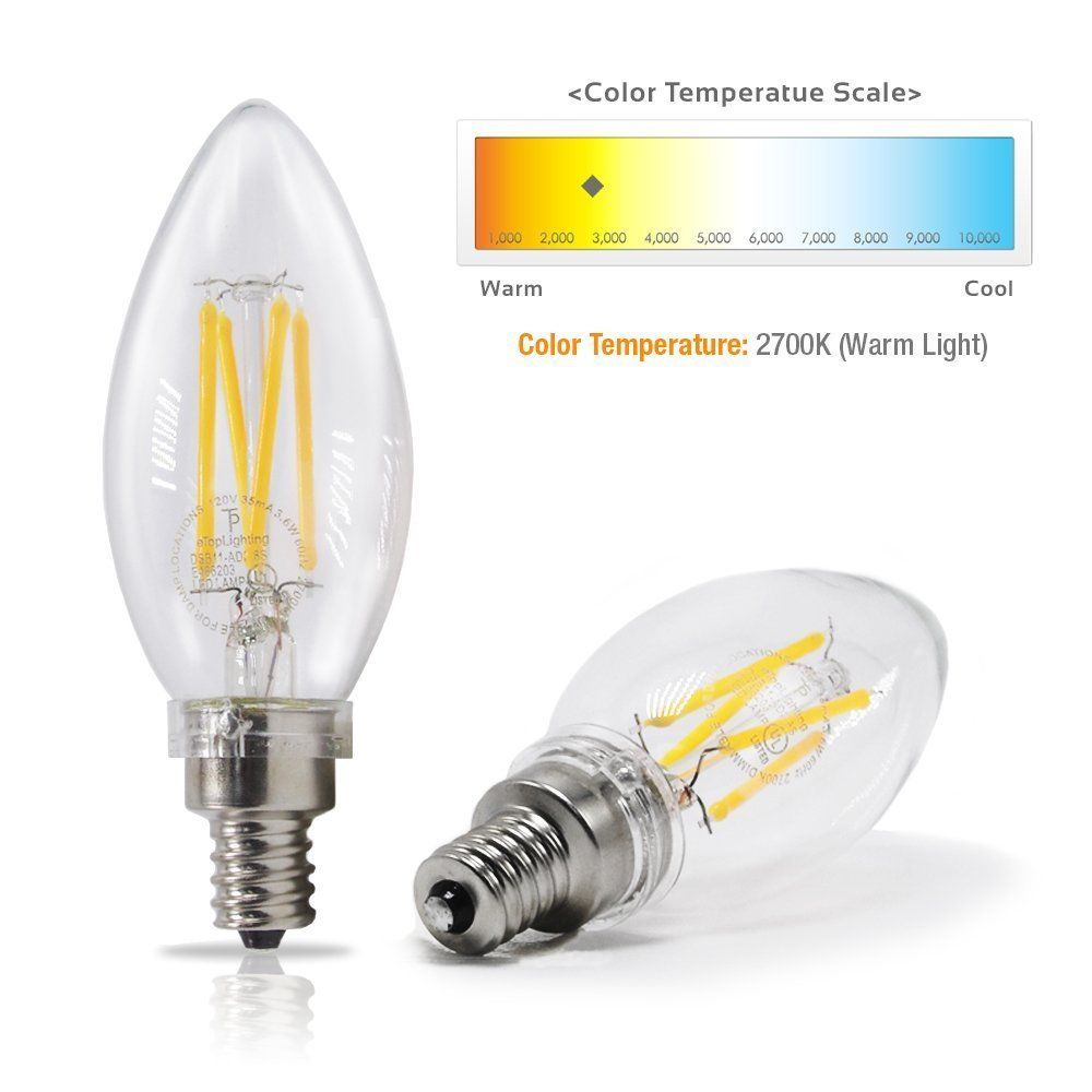 40W Equivalent,2700K Daylight Dimmable Warm Chandelier LED Bulbs E12 ... 40W Equivalent,2700K Daylight Dimmable Warm Chandelier LED Bulbs E12 ...