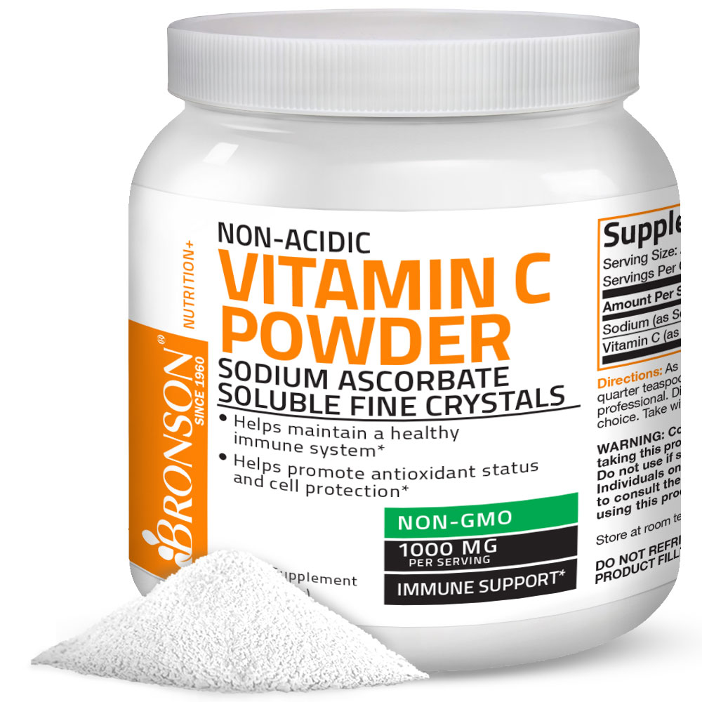 Non Acidic Vitamin C Powder Sodium Ascorbate Non GMO Fine Crystals 2.2