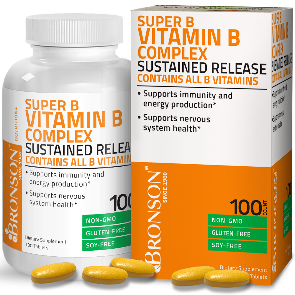VITAMIN B COMPLEX Sustained Release B1, B2, B3, B6, Folic Acid, B12