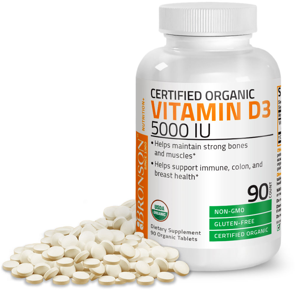 Vitamin D3 5,000 IU High Potency USDA Certified Organic Vitamin D, 90 Tablets 716563750015 eBay