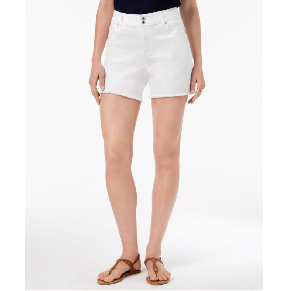 Style & Co Women's Frayed-Hem Denim Shorts Bright White Size 18 | eBay