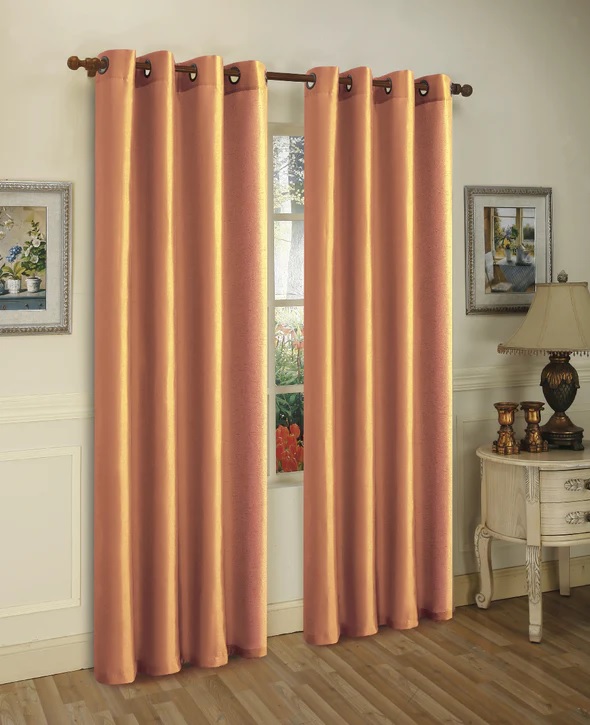 J&V Textiles 2 Paneele Ösen Kunstseide Fenstervorhang Schwarz Größe 55X84 - Bild 16 von 18