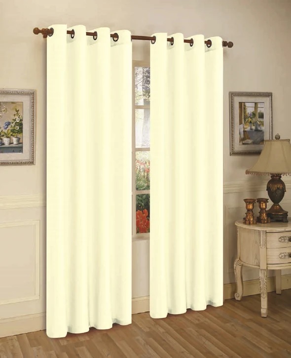 J&V Textiles 2 Paneele Ösen Kunstseide Fenstervorhang Schwarz Größe 55X84 - Bild 13 von 18