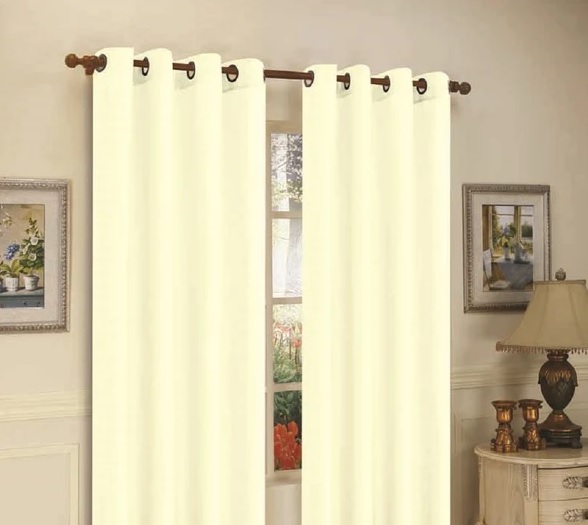 J&V Textiles 2 Paneele Ösen Kunstseide Fenstervorhang Schwarz Größe 55X84 - Bild 14 von 18