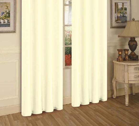 J&V Textiles 2 Paneele Ösen Kunstseide Fenstervorhang Schwarz Größe 55X84 - Bild 15 von 18