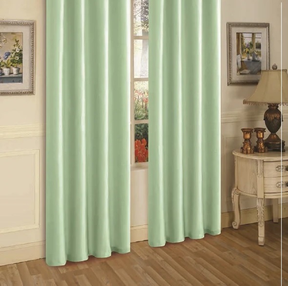 J&V Textiles 2 Paneele Ösen Kunstseide Fenstervorhang Schwarz Größe 55X84 - Bild 9 von 18