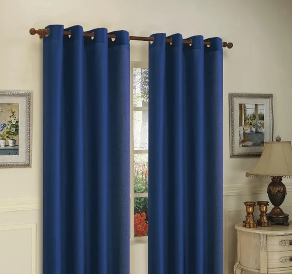 J&V Textiles 2 Paneele Ösen Kunstseide Fenstervorhang Schwarz Größe 55X84 - Bild 5 von 18