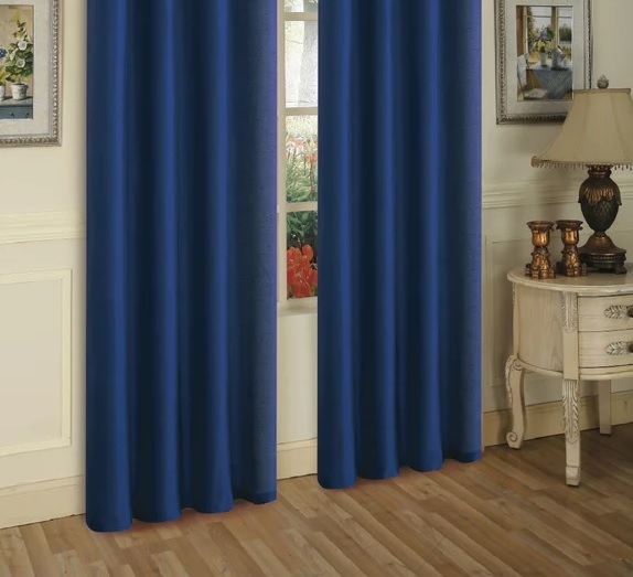 J&V Textiles 2 Paneele Ösen Kunstseide Fenstervorhang Schwarz Größe 55X84 - Bild 6 von 18