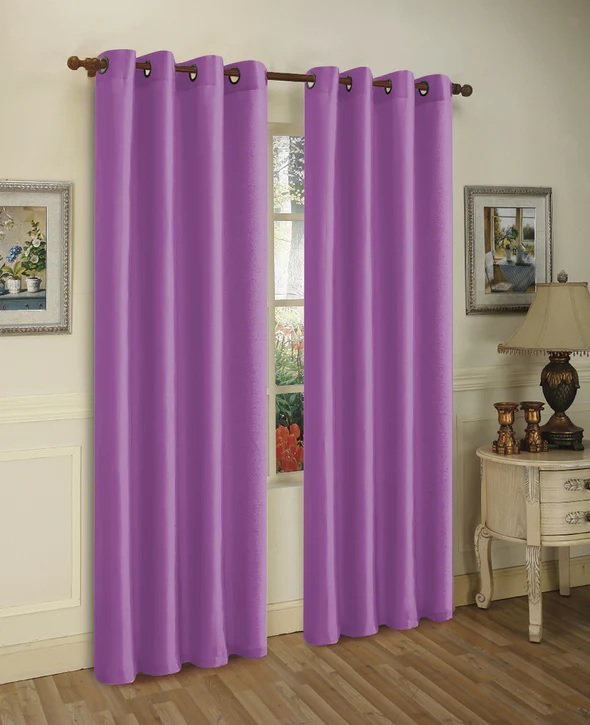 J&V Textiles 2 Paneele Ösen Kunstseide Fenstervorhang Schwarz Größe 55X84 - Bild 10 von 18
