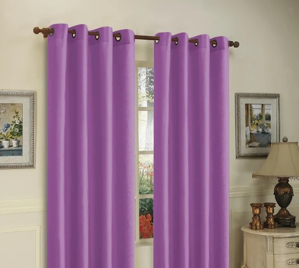 J&V Textiles 2 Paneele Ösen Kunstseide Fenstervorhang Schwarz Größe 55X84 - Bild 11 von 18