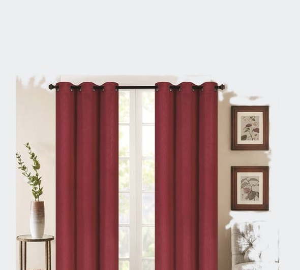 J&V Textiles Faux Silk Blackout Curtain Panel Pair Beige Size 37"x84" - Foto 17 di 24