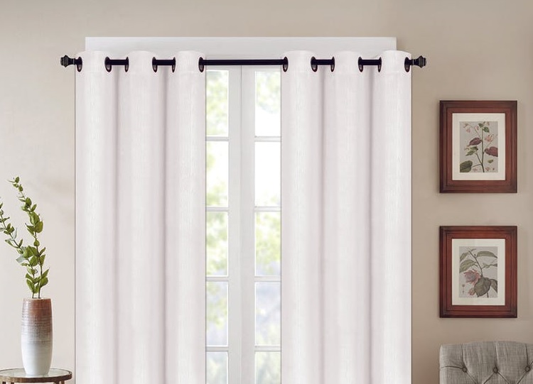 J&V Textiles Faux Silk Blackout Curtain Panel Pair Beige Size 37"x84" - Foto 20 di 24