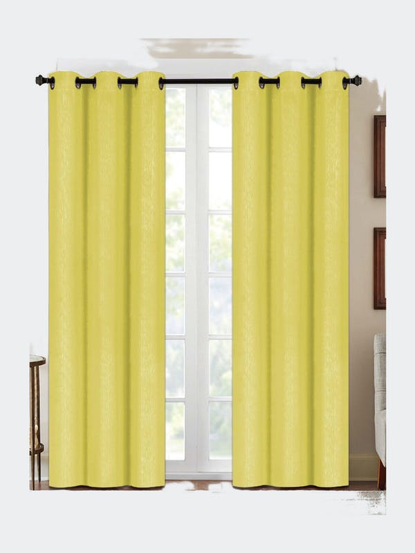 J&V Textiles Faux Silk Blackout Curtain Panel Pair Beige Size 37"x84" - Foto 22 di 24