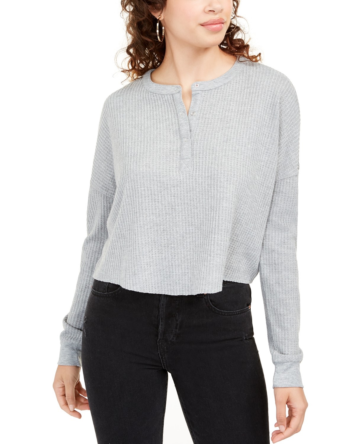 Self Esteem Junior Waffel Henley Top grau - Bild 8 von 10