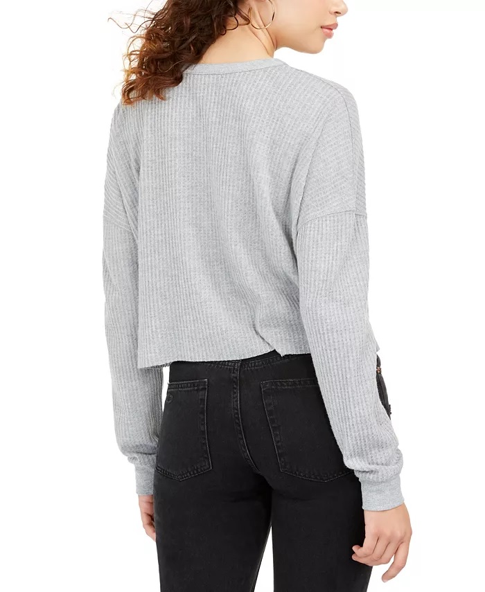 Self Esteem Junior Waffel Henley Top grau - Bild 9 von 10