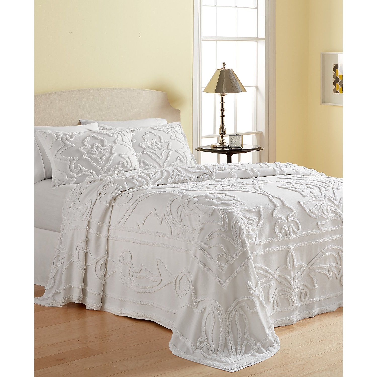 Martha Stewart Collection Wooster TuftedChenille King Bedspread White