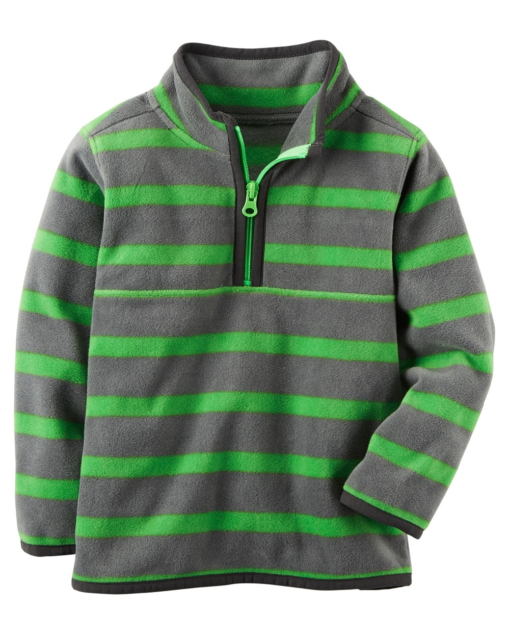 Carters Boys Half-Zip Striped Sweater Green//Grey,