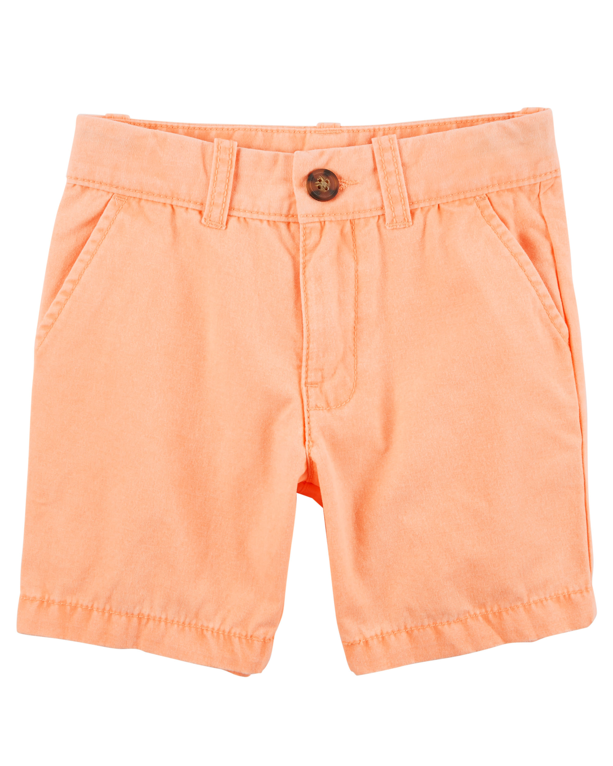 3T Orange Carters Boys Flat Front Canvas Shorts