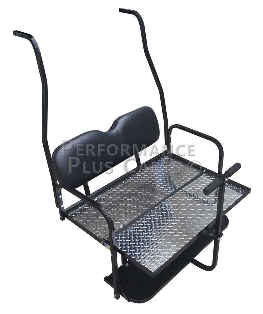 Club Car DS Golf Cart Flip Folding Rear Back Seat Kit Black Cushions eBay