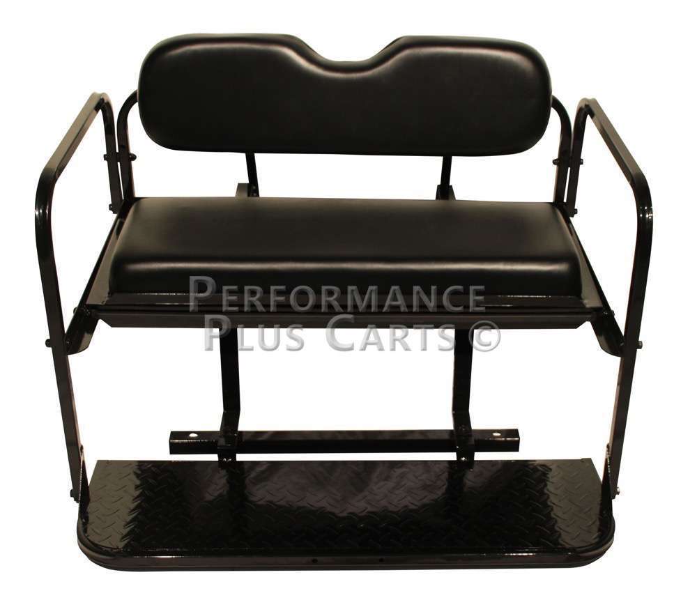 Club Car DS Golf Cart Flip Folding Rear Back Seat Kit Black eBay