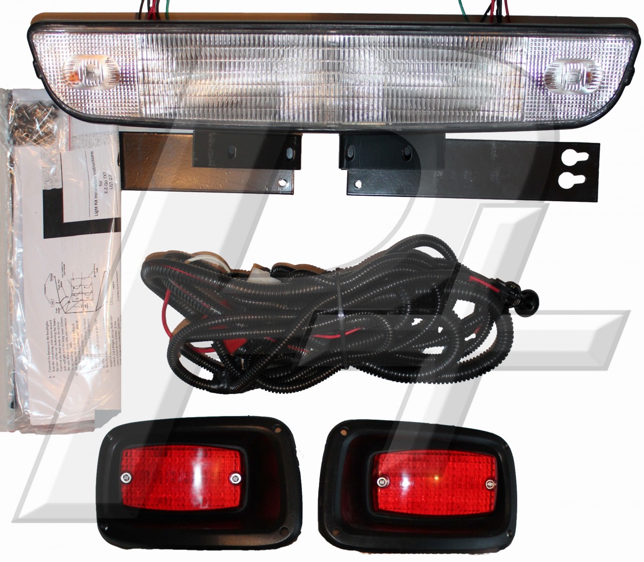 EZGO Golf Cart Headlight Bar and Tail Light Kit with Hardware, EZGO