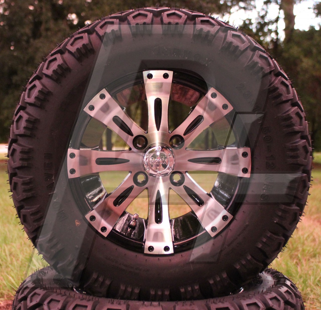 Lifted Golf Cart Tire and Wheel Combo, 12" Wheels with 23" Tires Performance Plus Carts