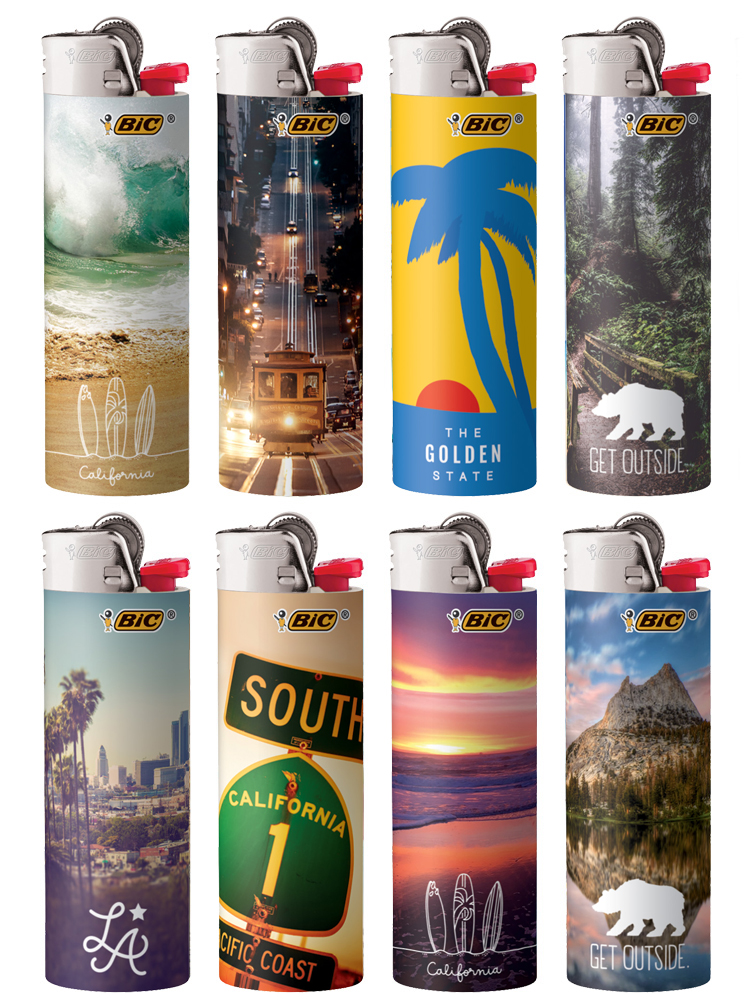 BIC Special Edition California Series Lighters, Set of 8 Lighters eBay