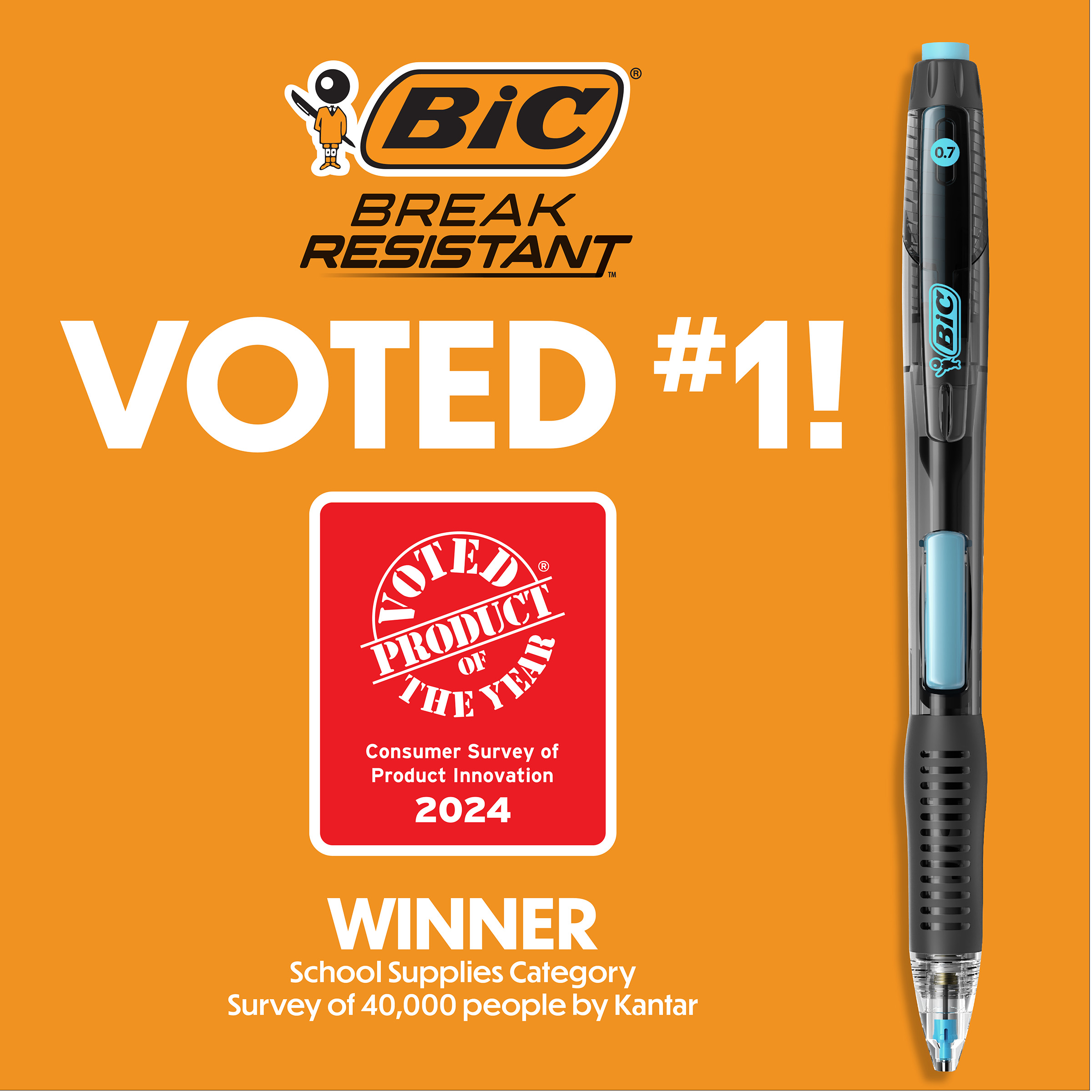 BIC Bruchfeste Druckbleistift Minen und Radierer Minen, 12er-Packung - Bild 5 von 5