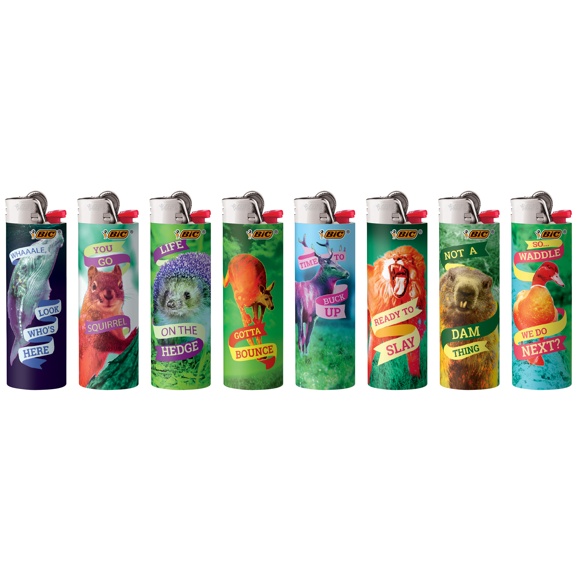 BIC Special Edition Party Animal Series Lighters, Set of 8 Lighters eBay