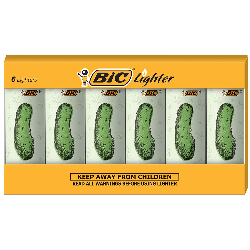 BIC Special Edition Pickle Series Pocket Lighters, Set of 6 Lighters - Picture 1 of 8