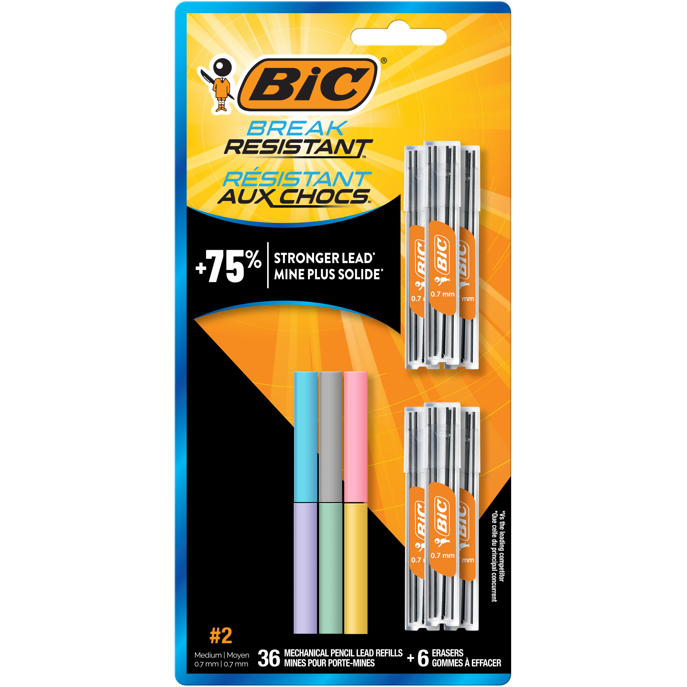 BIC Bruchfeste Druckbleistift Minen und Radierer Minen, 12er-Packung - Bild 1 von 5