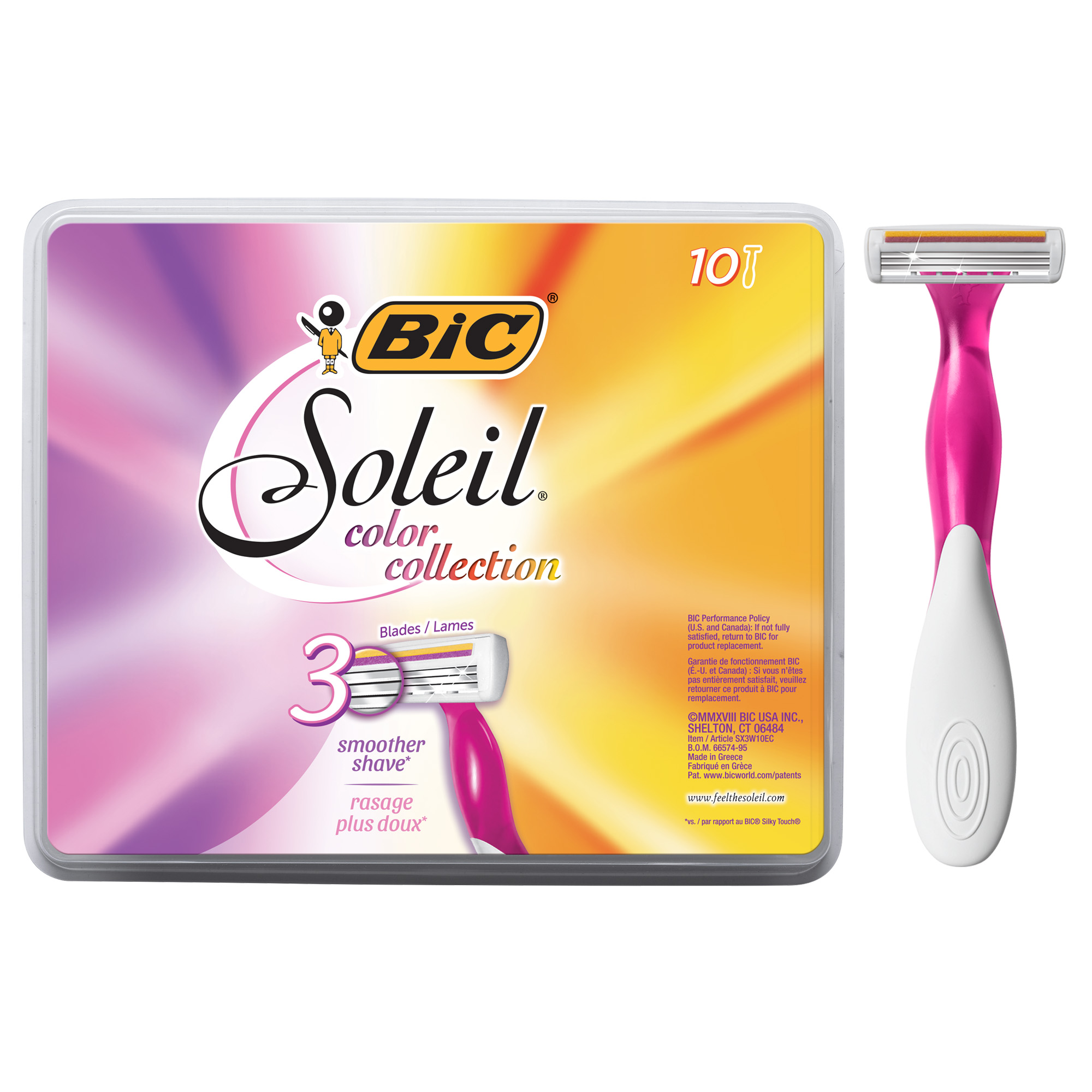 BIC Soleil Color Collection 3Blade Disposable Razors for Women, 10Count eBay