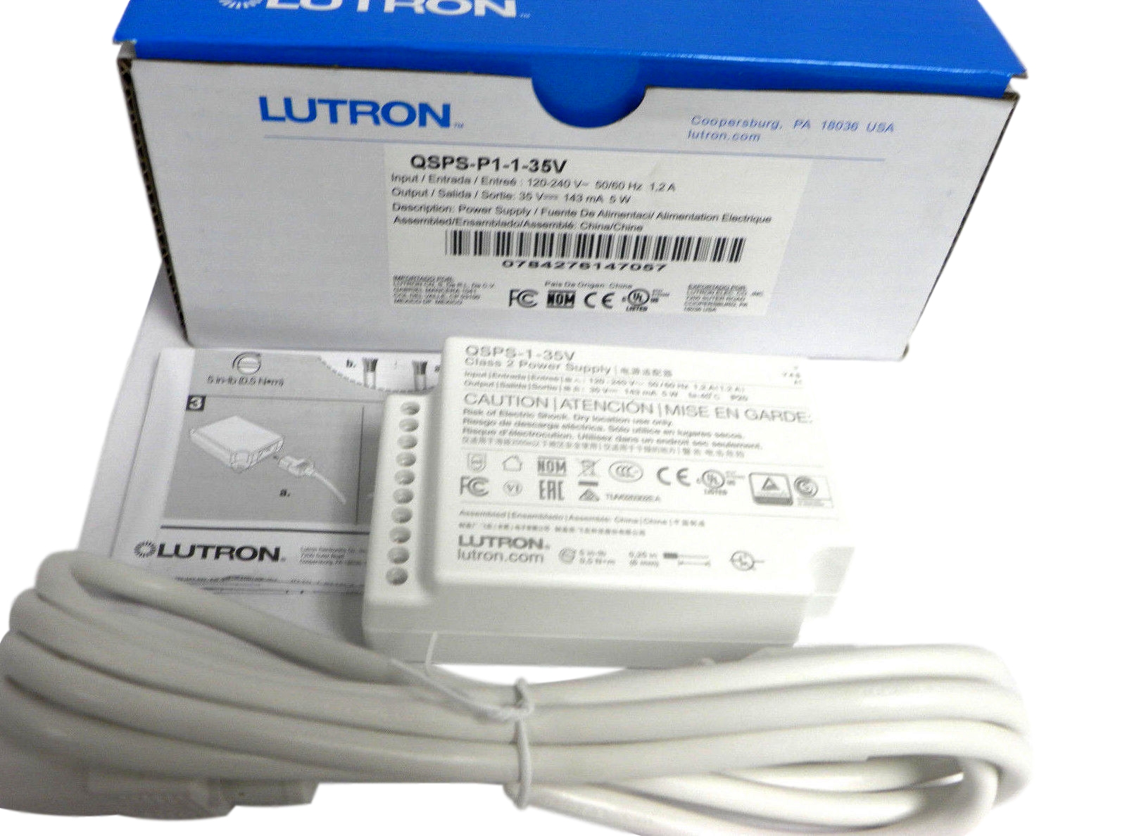 Lutron QSPS-P1-1-35V QS Link Power Supply 35V 120-240V 50//60Hz NEW