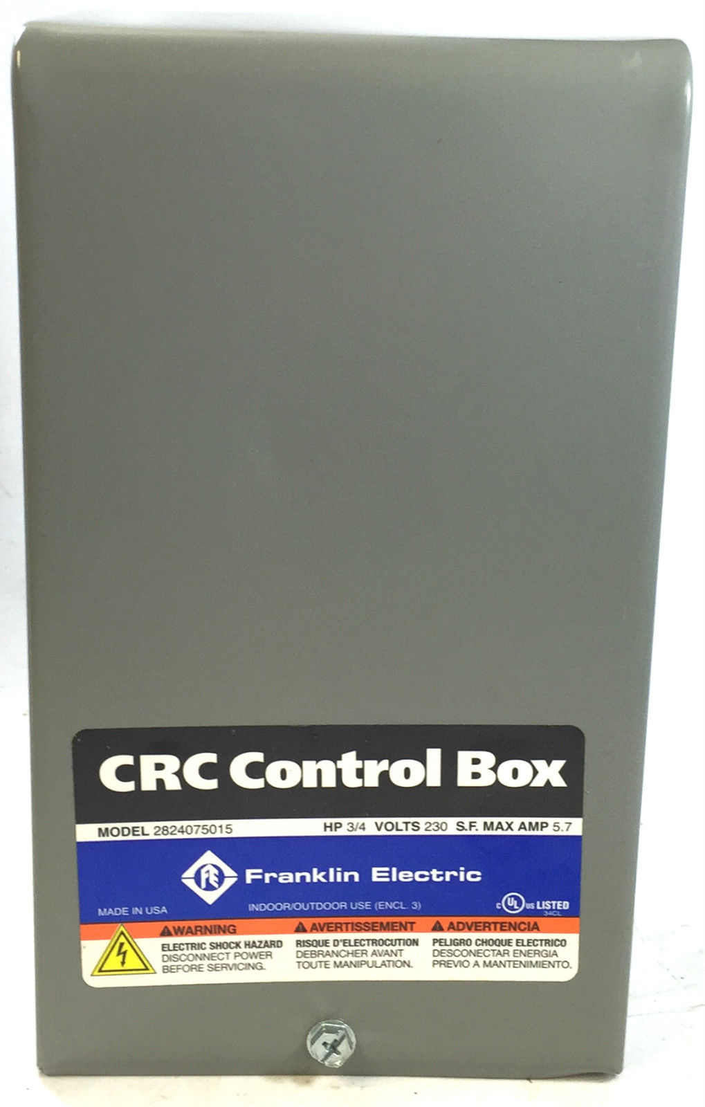 Franklin Electric 1LZX4 CRC Control Box 3/4 HP 230V 1Phase eBay