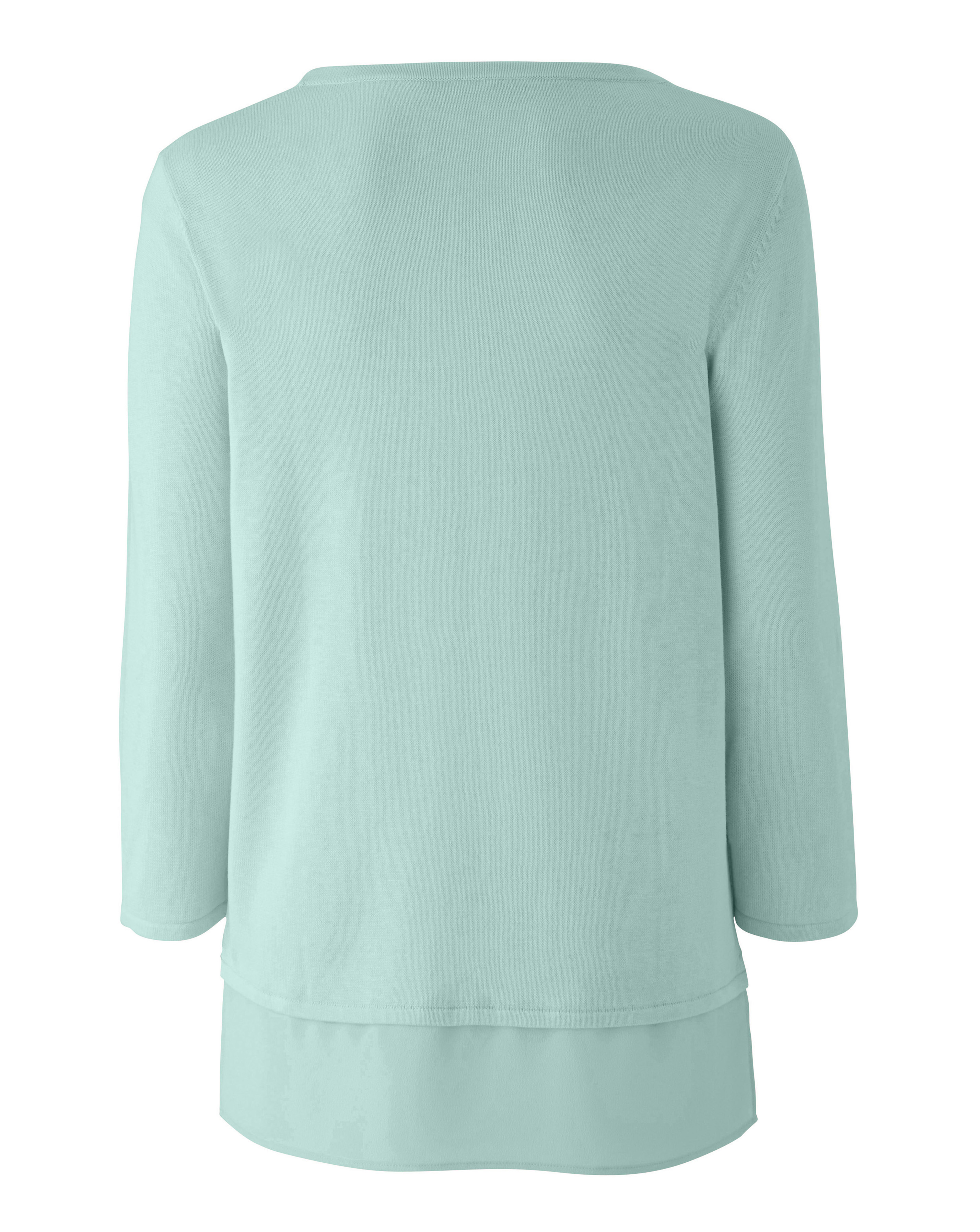 Womens Jumper Lace Trim Woven Under Layer Three Quarter Sleeve JD