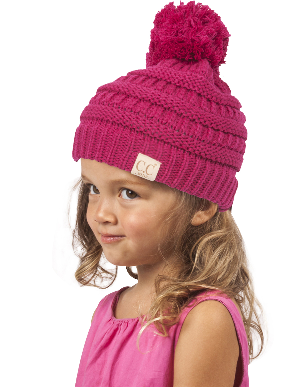 Gravity Threads Kids Cable Knit Thick Soft Beanie w/ Pom - Picture 28 of 61