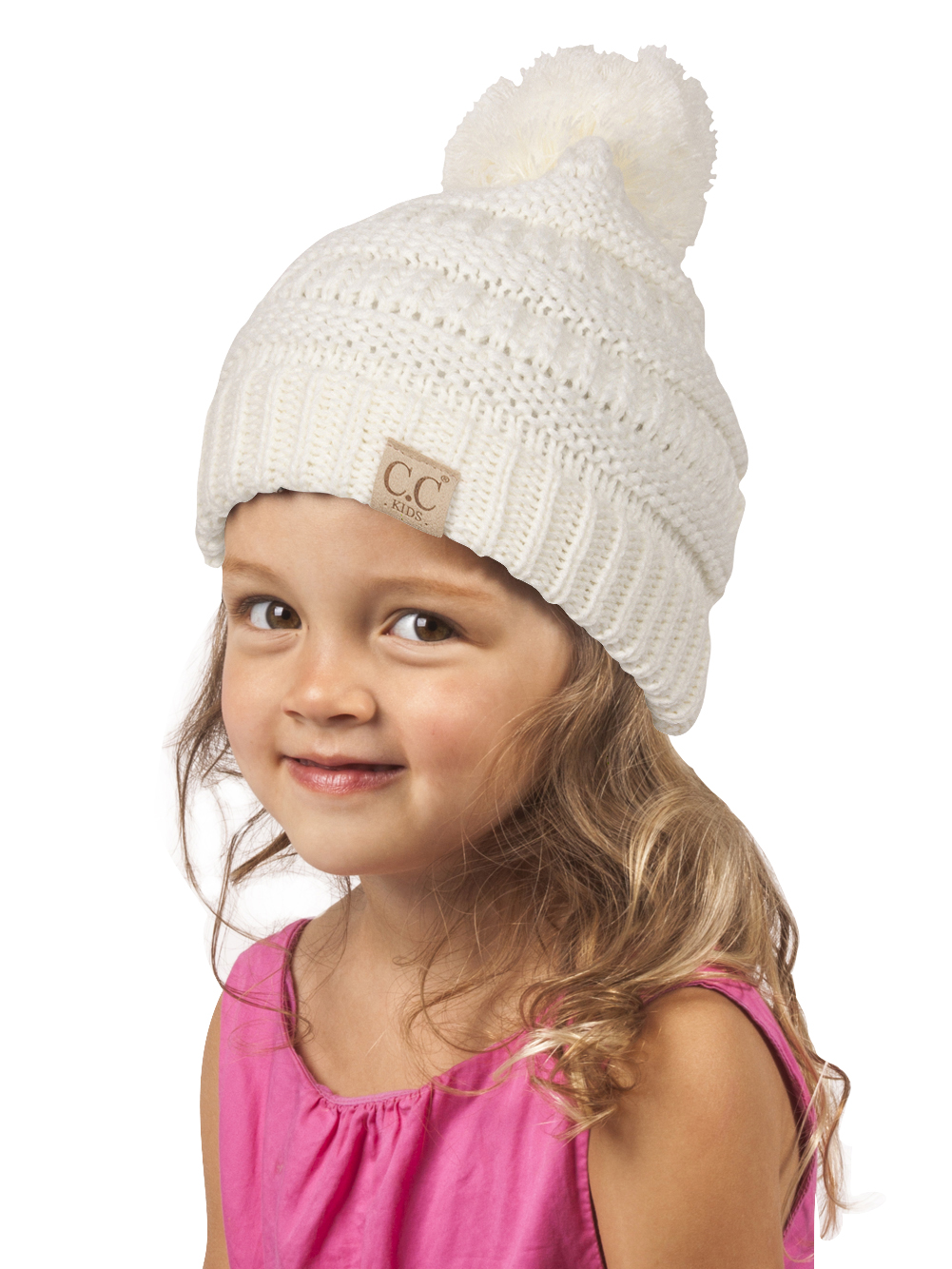 Gravity Threads Kids Cable Knit Thick Soft Beanie w/ Pom - Picture 32 of 61