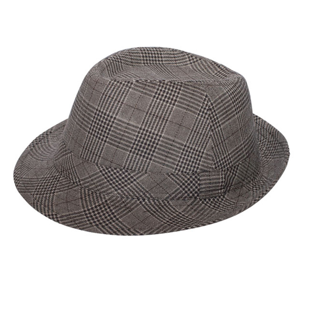 有关以下物品的详细资料: mens plaid fedora hat