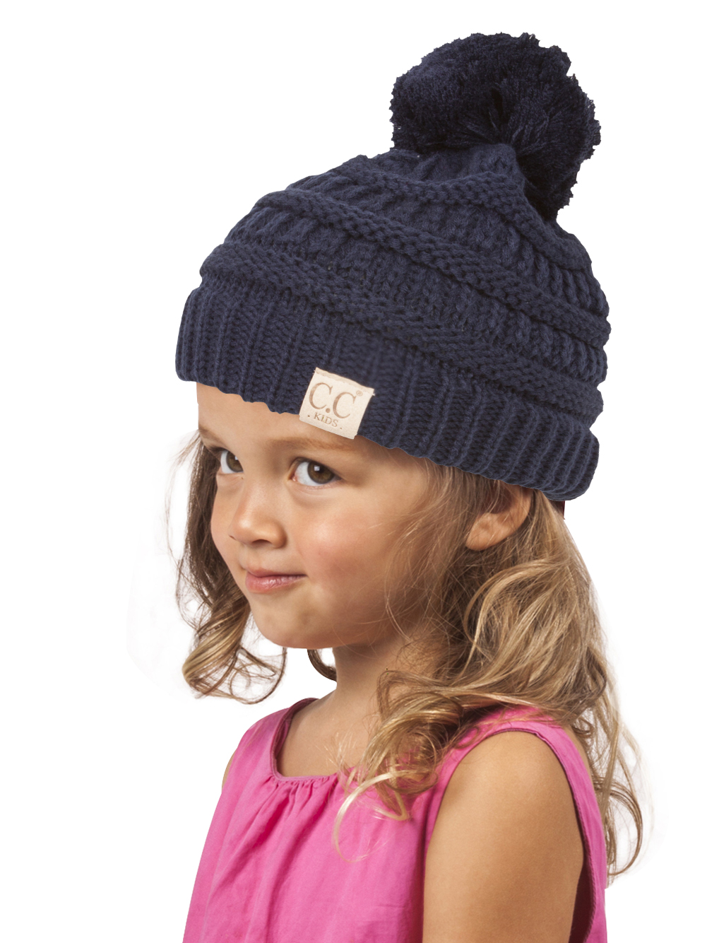 Gravity Threads Kids Cable Knit Thick Soft Beanie w/ Pom - Picture 40 of 61