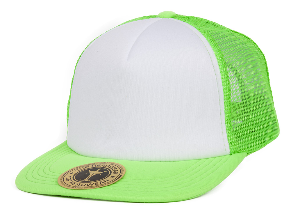 Top Headwear Adjustable Trucker Caps - Neon Green/White | eBay