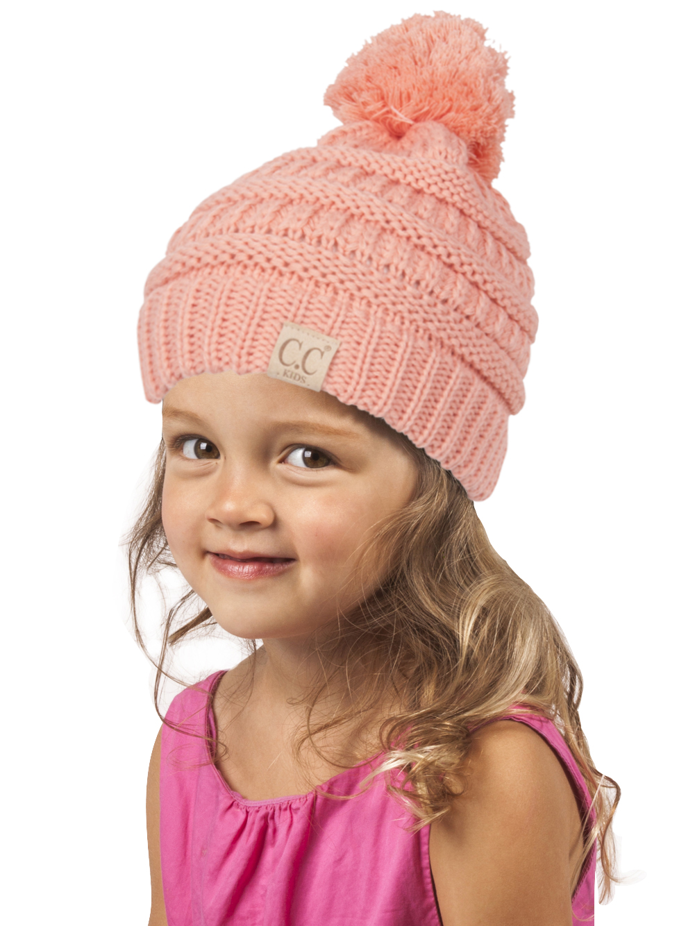 Gravity Threads Kids Cable Knit Thick Soft Beanie w/ Pom - Picture 54 of 61