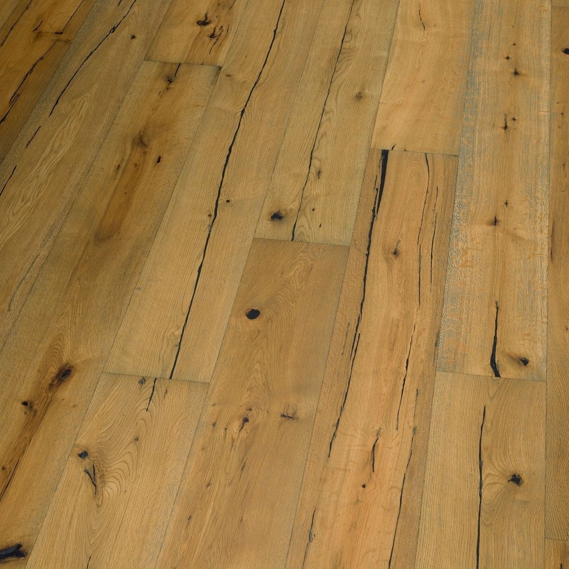 HORI Parkett Eiche Vintage sandgrau Parkettboden mit Fase Dämmung