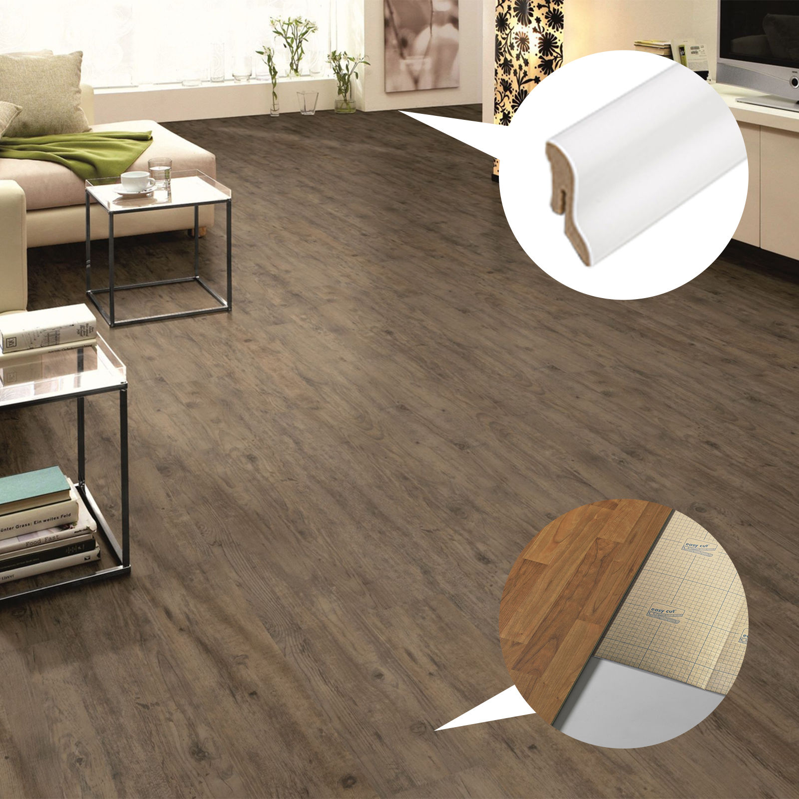 HORI Vinylboden PVC Klick Boden Eiche Ambiente Sydney Dämmung ... HORI Vinylboden PVC Klick Boden Eiche Ambiente Sydney Dämmung ...