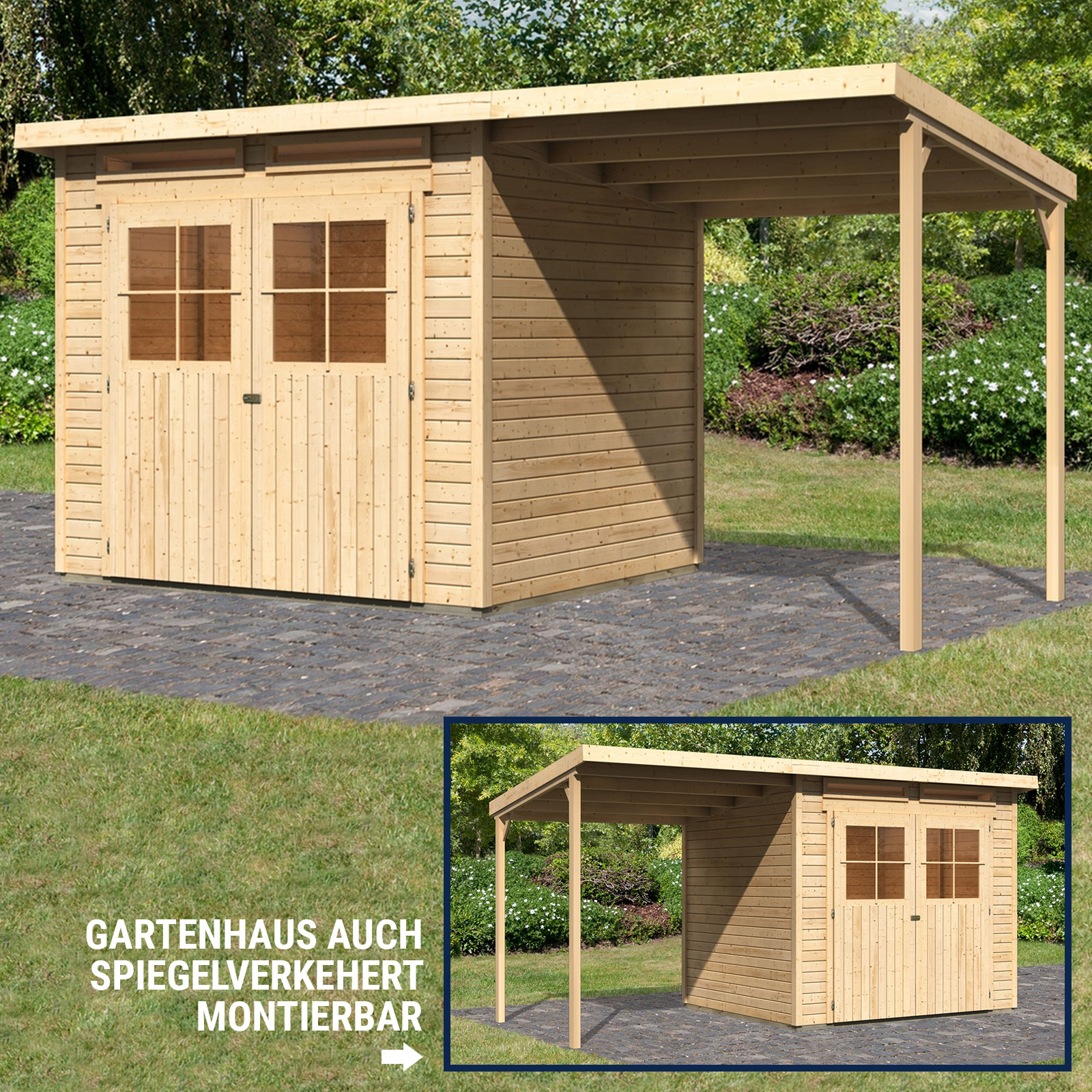 Gartenhaus Gerätehaus Schuppen Geräteschuppen Holz HORI ...