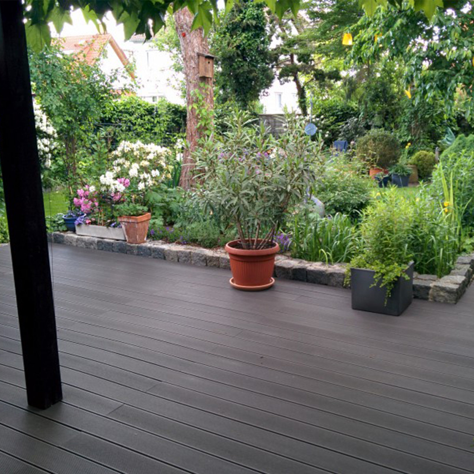 WPC BPC Terrassendiele HORI massiv grau Komplettset ...