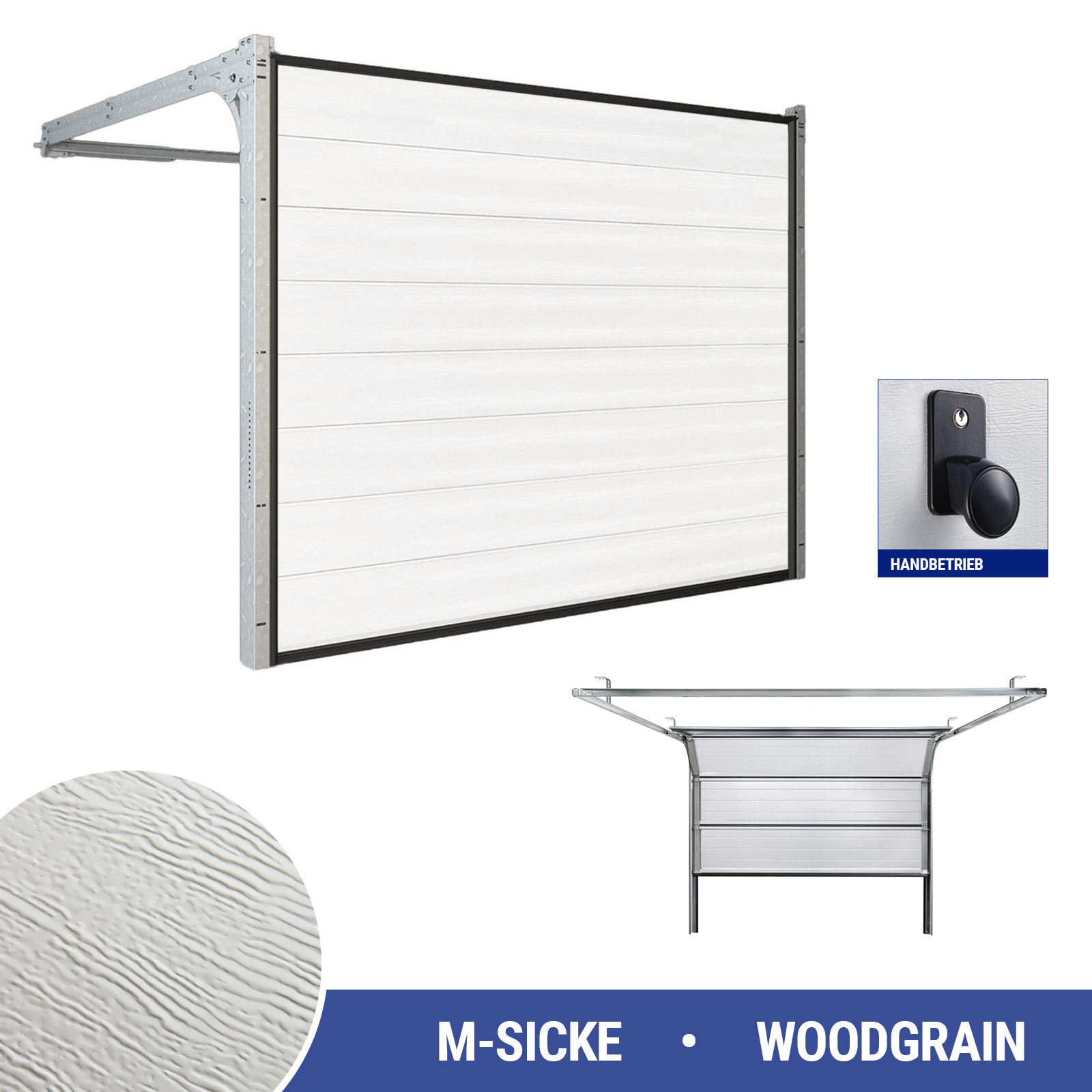 HORI Garagentore Sektionaltor 40, 60 mm M-, XL-Sicke inkl. Motor