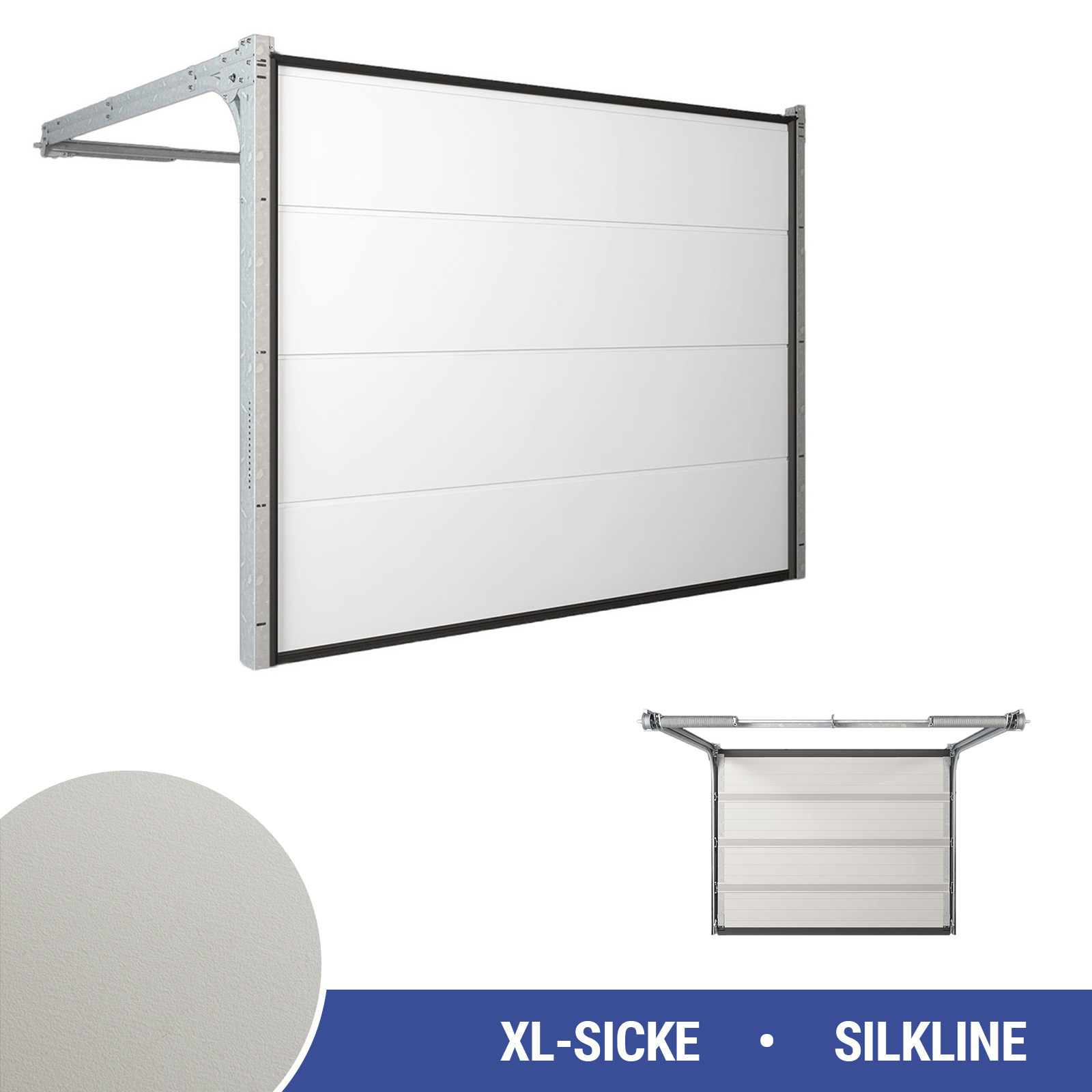 HORI Garagentore Sektionaltor 40, 60 mm M-, XL-Sicke inkl. Motor