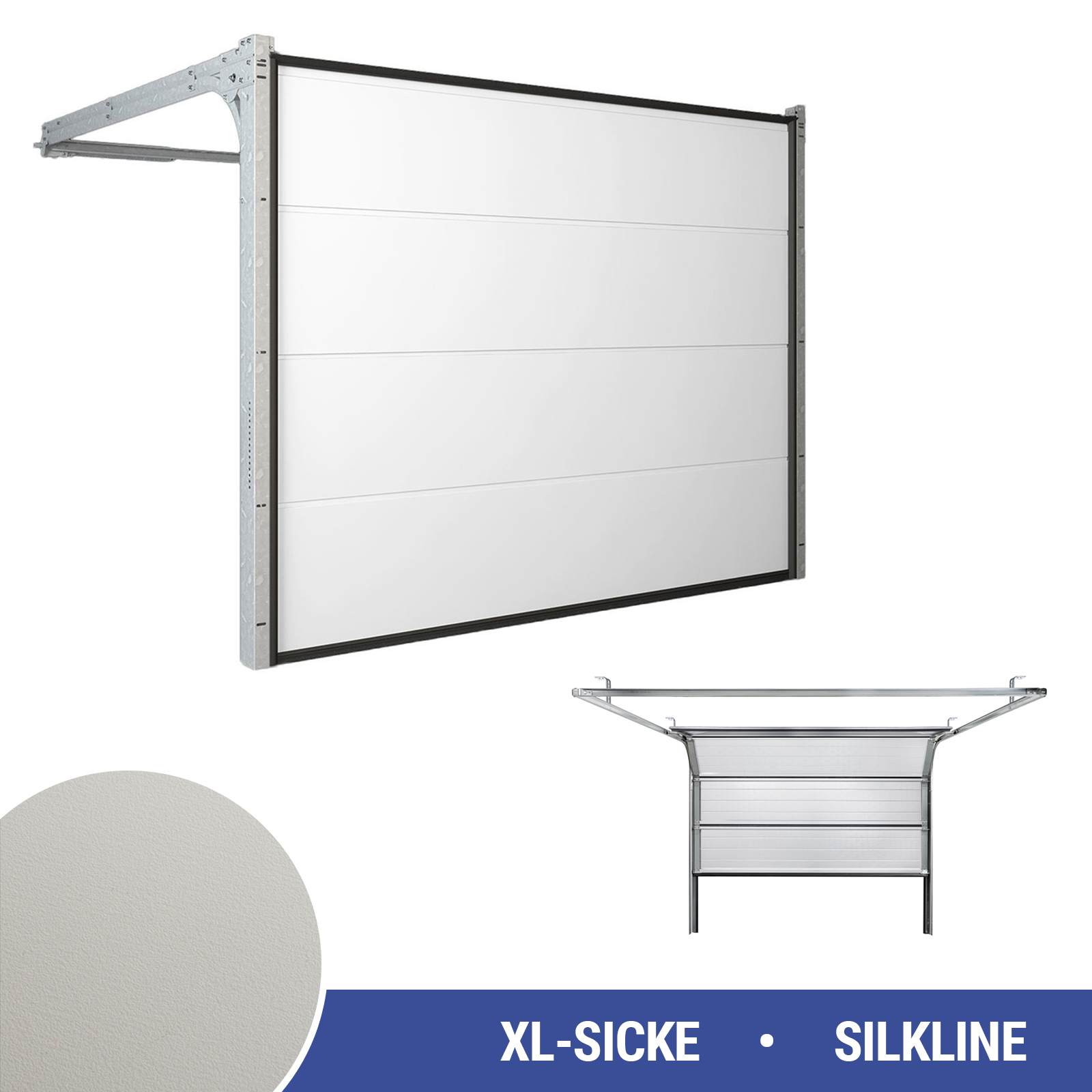 HORI Garagentore Sektionaltor 40, 60 mm M-, XL-Sicke inkl. Motor